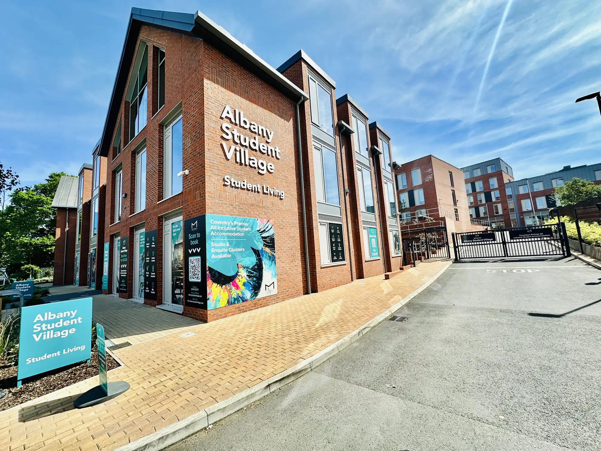 Modern student accommodation building in a UK city